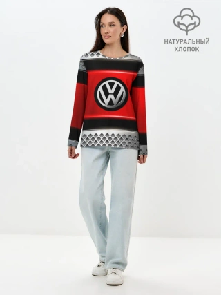 Лонгслив женский. Хлопок / VOLKSWAGEN
