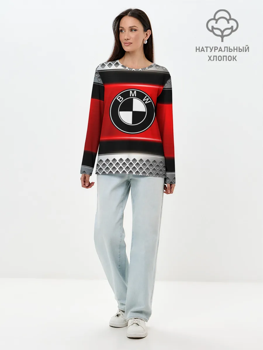 Лонгслив женский. Хлопок / BMW