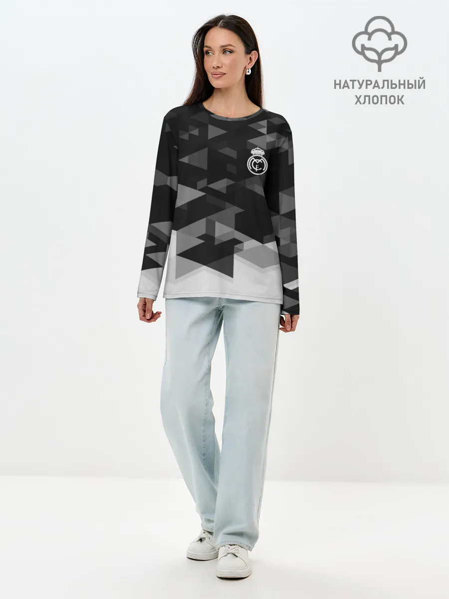 Лонгслив женский. Хлопок / Real Madrid Geometry Sport