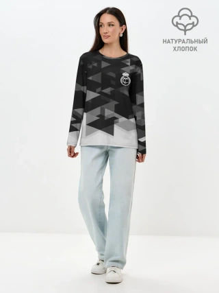 Лонгслив женский. Хлопок / Real Madrid Geometry Sport