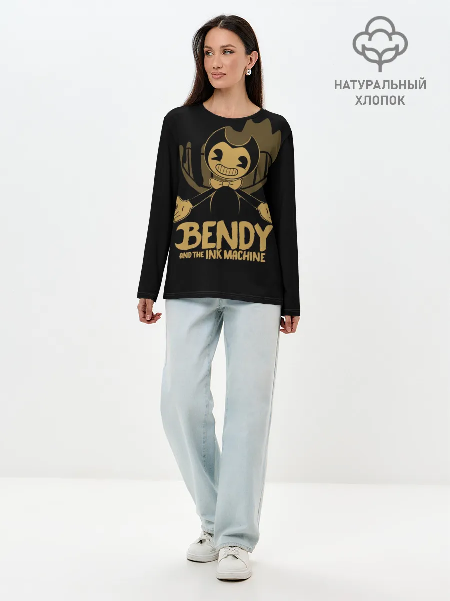 Лонгслив женский. Хлопок / Bendy and the ink machine