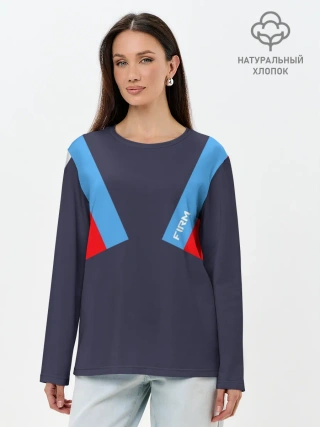Лонгслив женский. Хлопок / Стиль 90 х