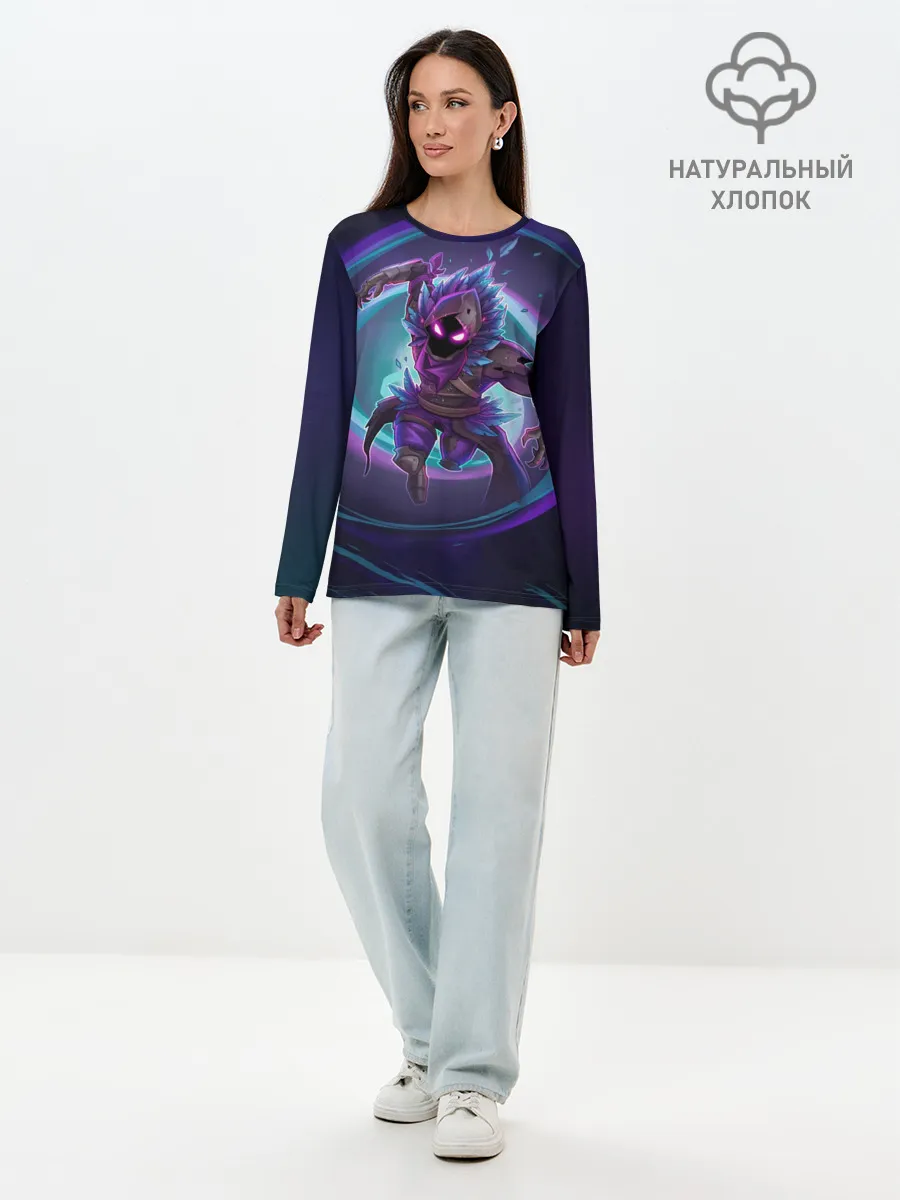 Лонгслив женский. Хлопок / Ворон