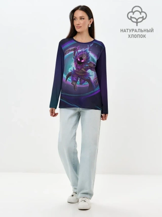 Лонгслив женский. Хлопок / Ворон