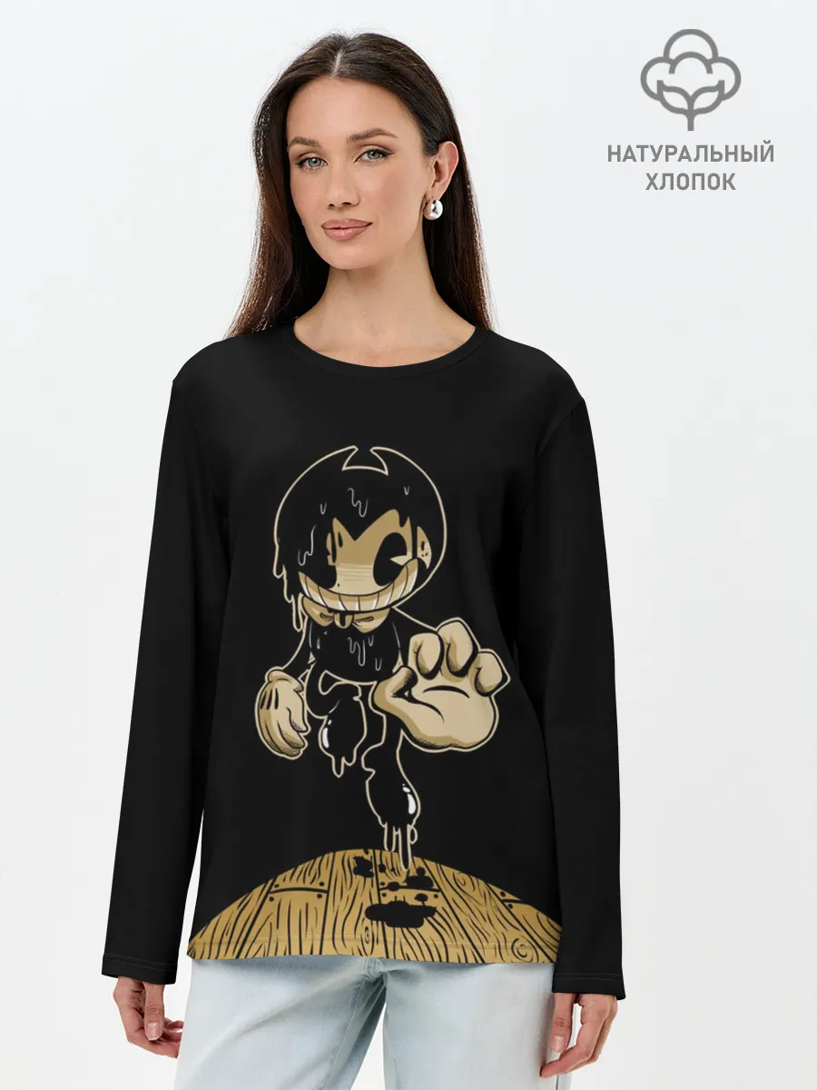 Лонгслив женский. Хлопок / Bendy and the ink machine