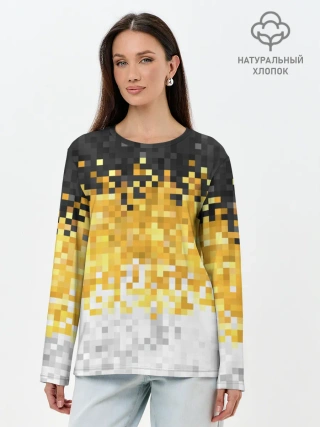 Лонгслив женский. Хлопок / 1858 Имперский флаг пикселами