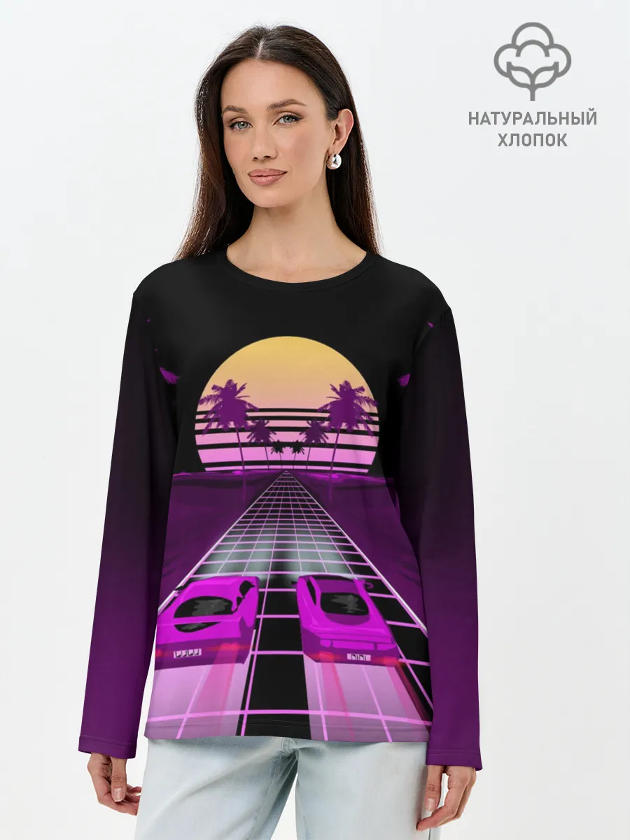 Лонгслив женский. Хлопок / Vaporwave
