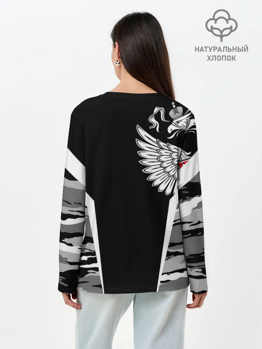 Лонгслив женский. Хлопок / Камуфляж Россия