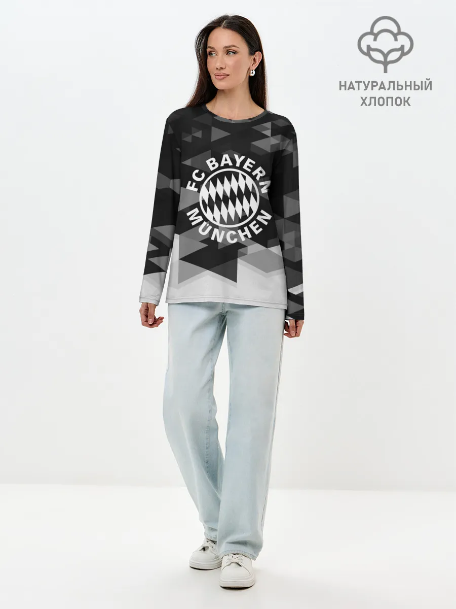Лонгслив женский. Хлопок / Bayern Munchen Geometry Sport