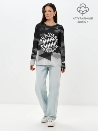 Лонгслив женский. Хлопок / Bayern Munchen Geometry Sport