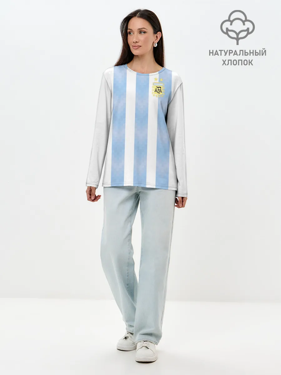 Лонгслив женский. Хлопок / Сборная Аргентины