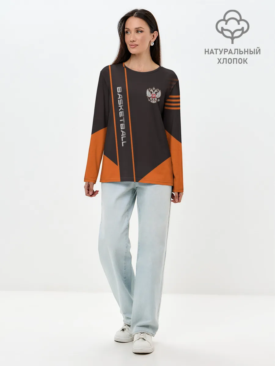 Лонгслив женский. Хлопок / Баскетбол