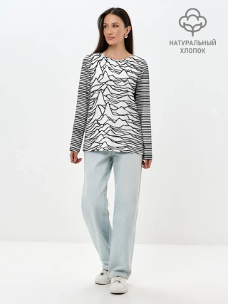 Лонгслив женский. Хлопок / White