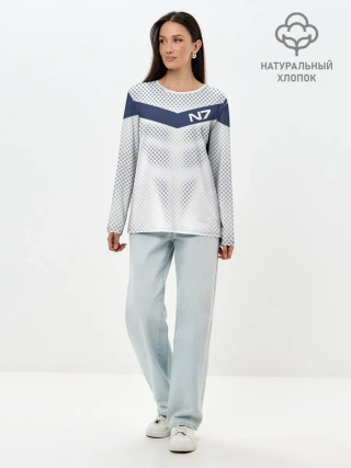 Лонгслив женский. Хлопок / Mass Effect N7