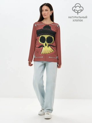 Лонгслив женский. Хлопок / Dia de los Muertos