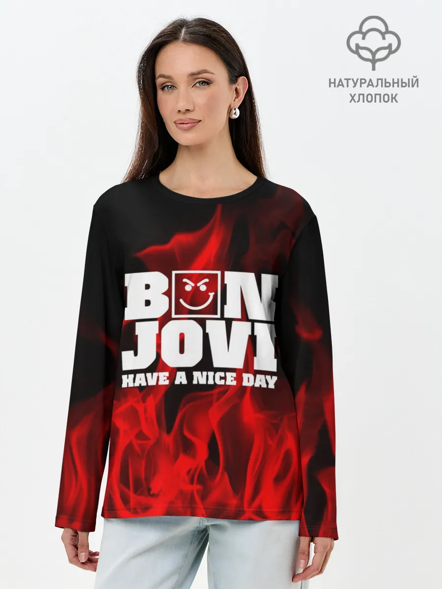 Лонгслив женский. Хлопок / BON JOVI