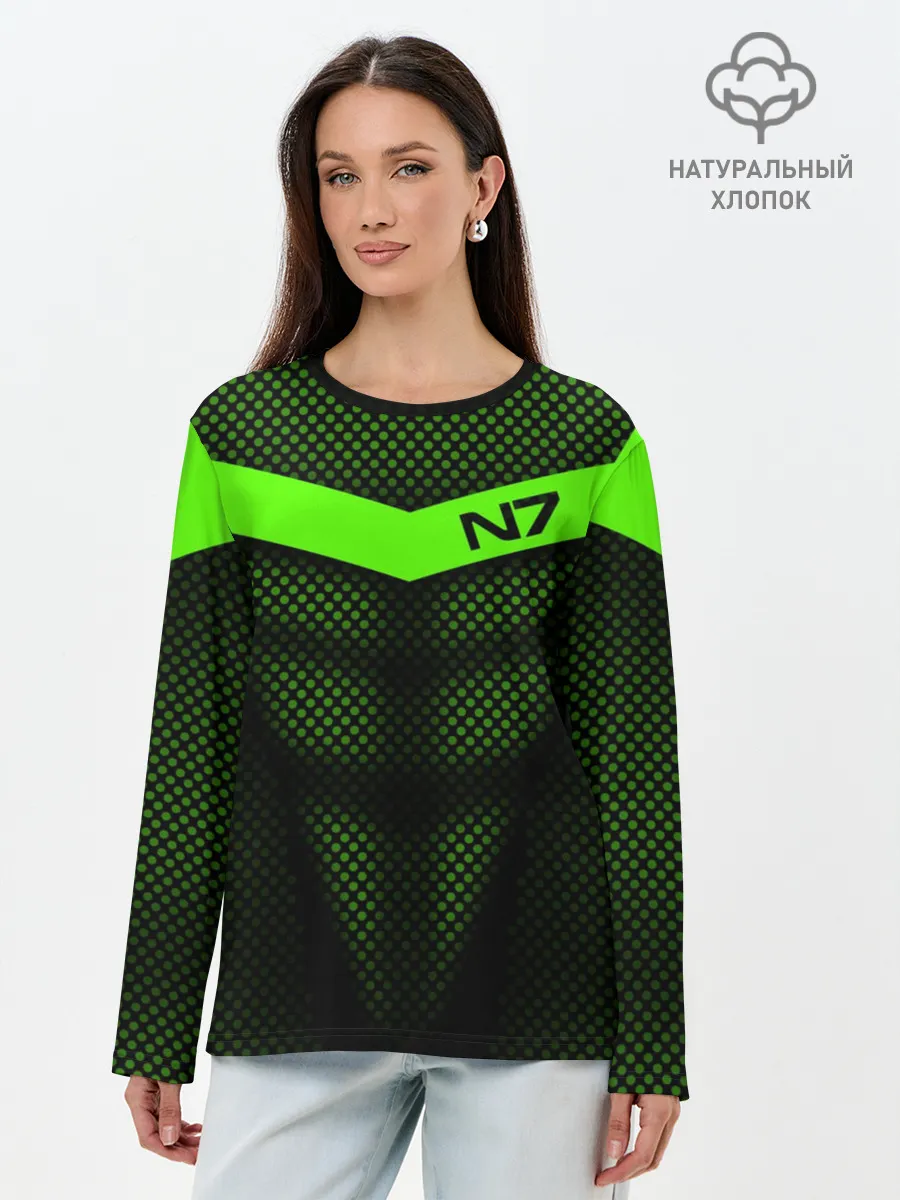Лонгслив женский. Хлопок / Mass Effect N7