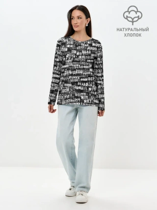 Лонгслив женский. Хлопок / Punks no dead