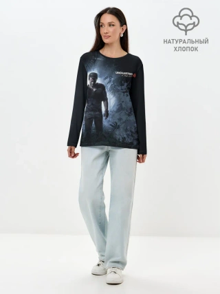 Лонгслив женский. Хлопок / Drake in jungle