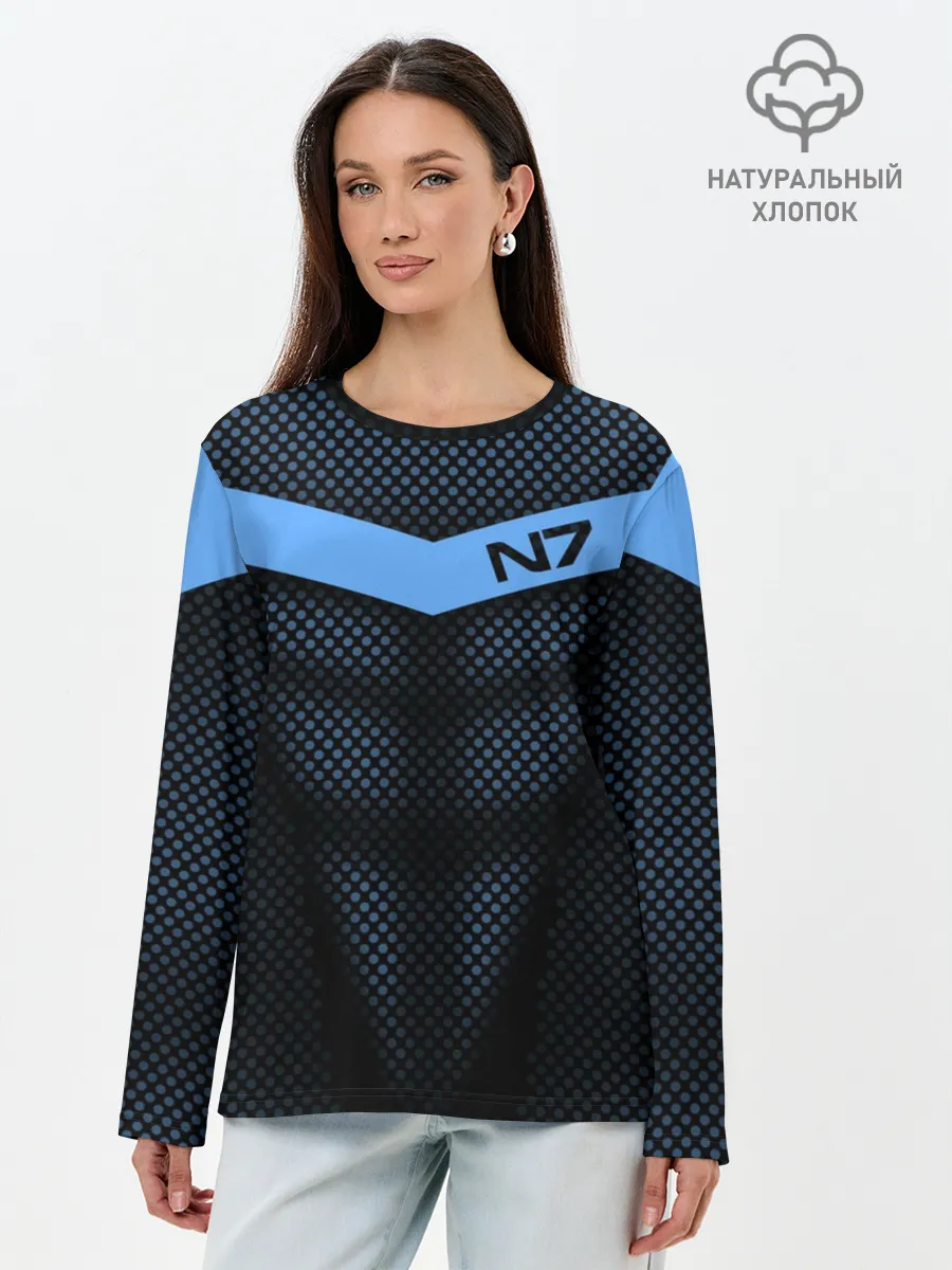 Лонгслив женский. Хлопок / Mass Effect N7