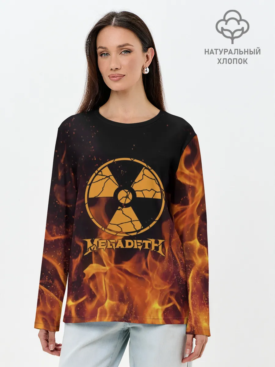 Лонгслив женский. Хлопок / Megadeth