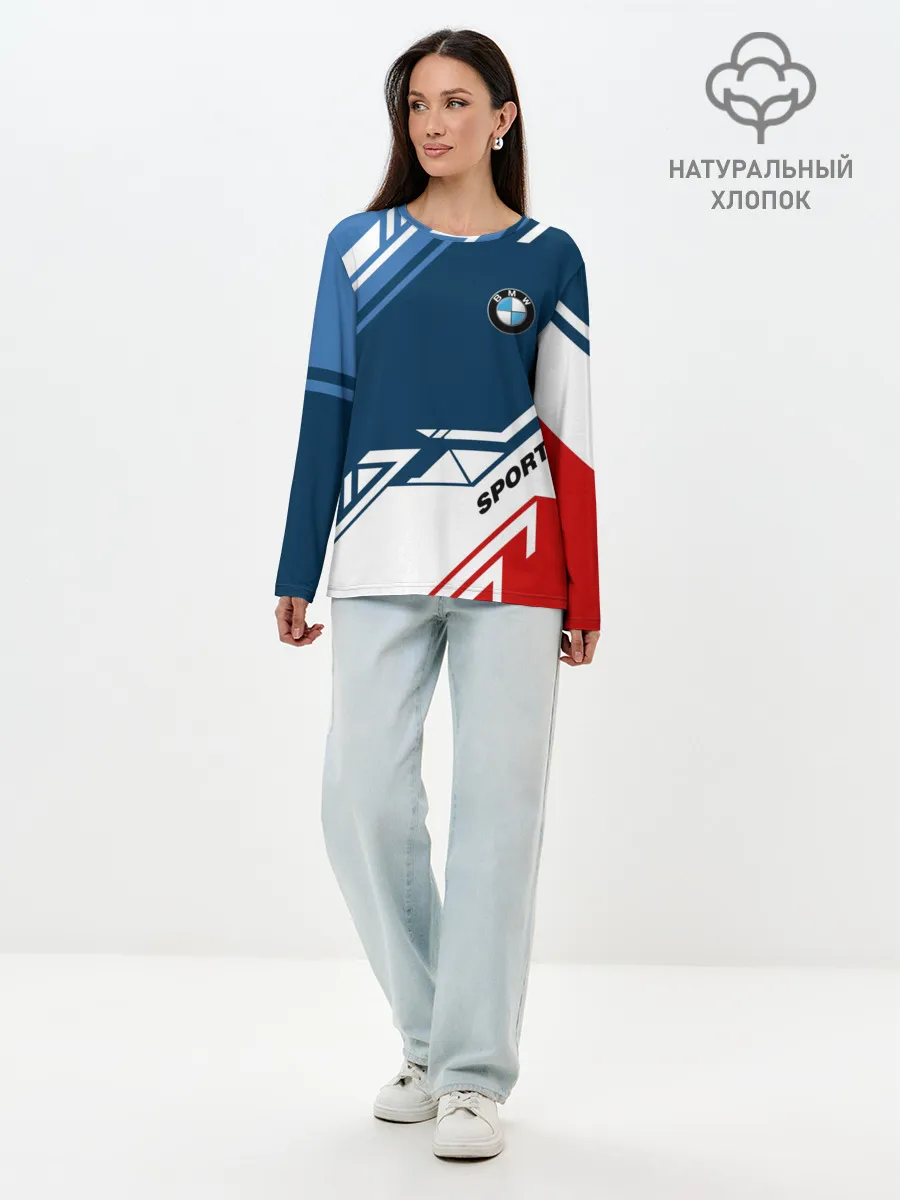 Лонгслив женский. Хлопок / BMW SPORT
