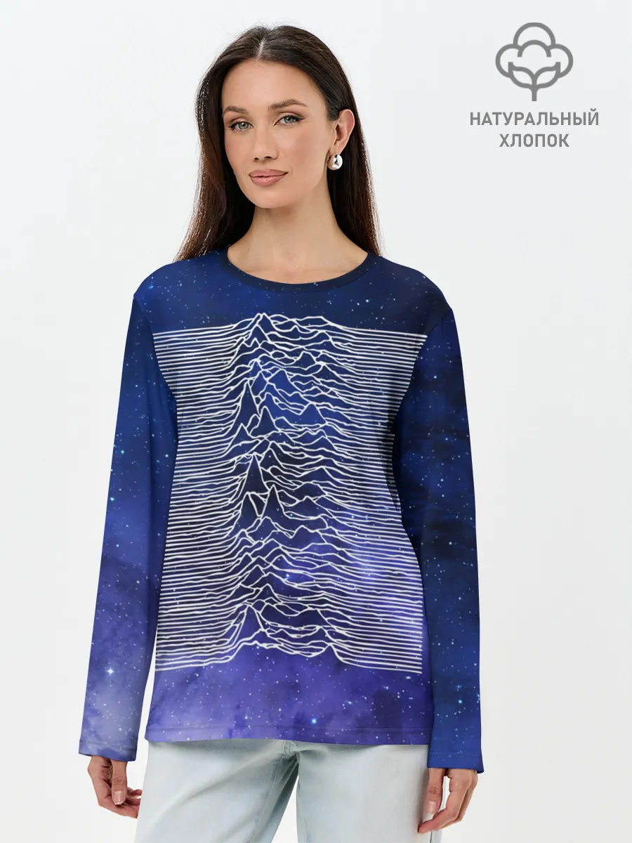 Лонгслив женский. Хлопок / Unknown Pleasures