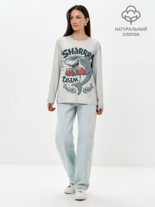 Лонгслив женский. Хлопок / Shark