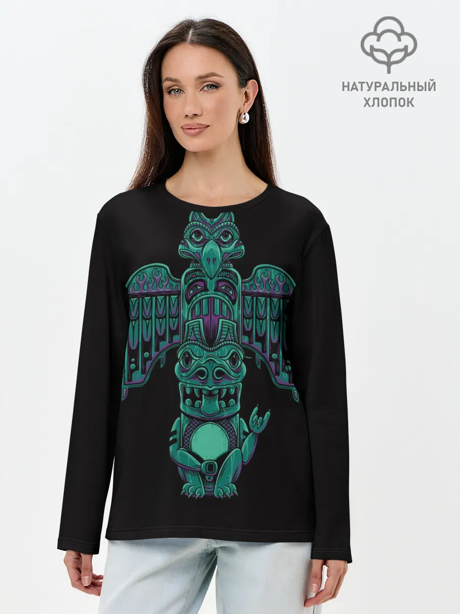 Лонгслив женский. Хлопок / Тотем