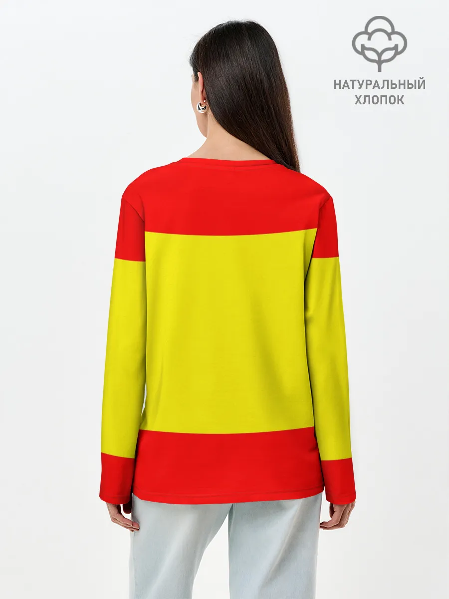 Лонгслив женский. Хлопок / Сборная Испании флаг