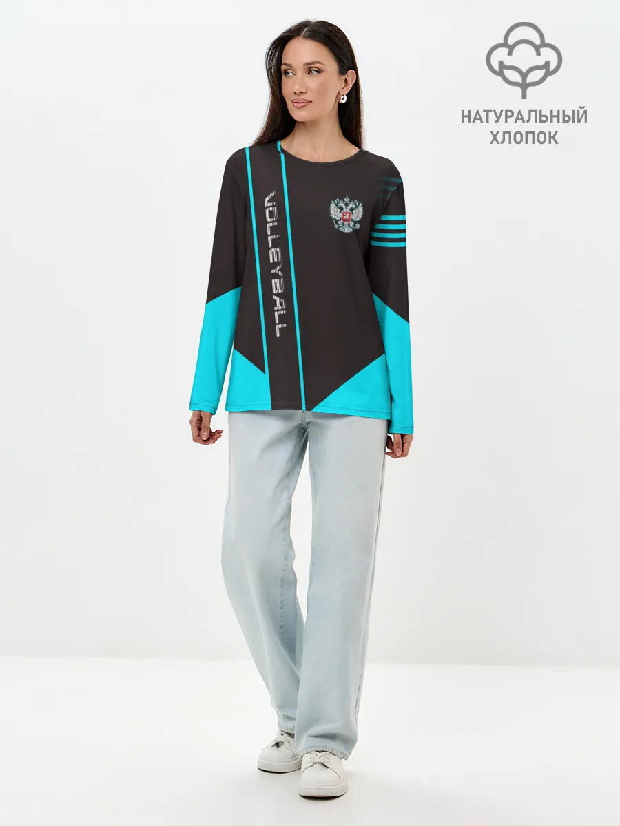 Лонгслив женский. Хлопок / volleyball