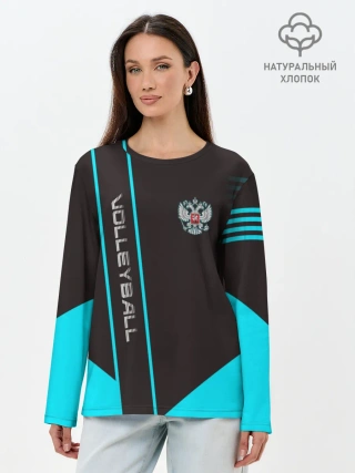Лонгслив женский. Хлопок / volleyball