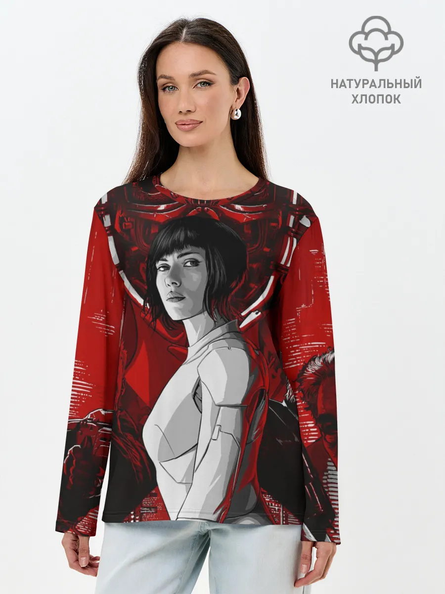 Лонгслив женский. Хлопок / Призрак в доспехах