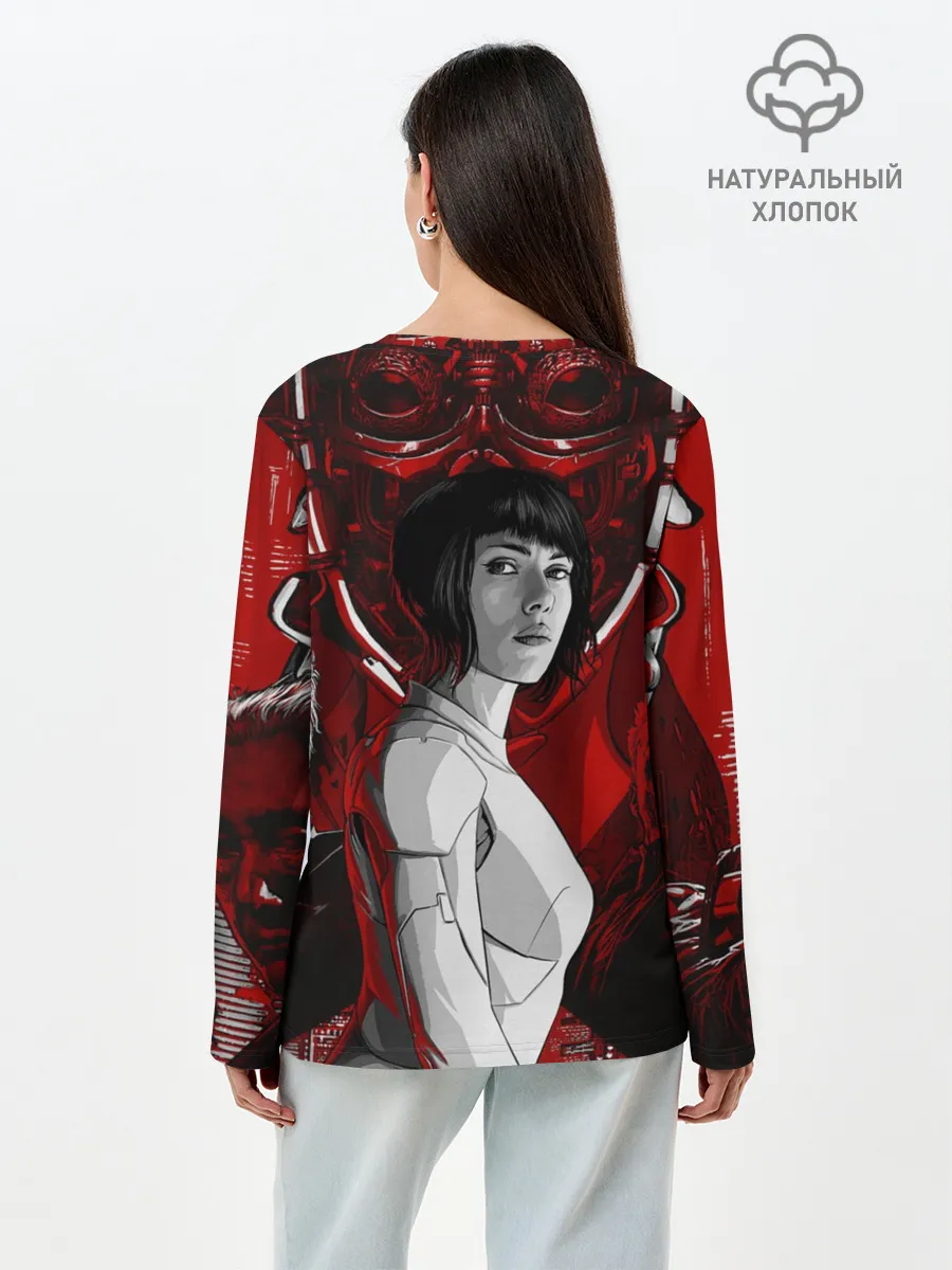 Лонгслив женский. Хлопок / Призрак в доспехах