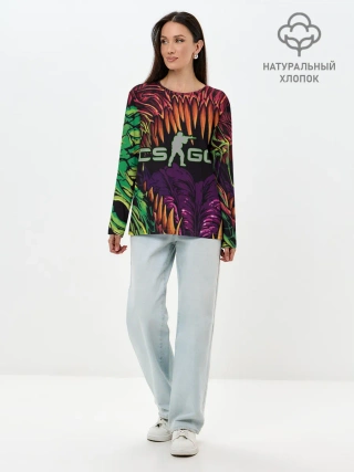 Лонгслив женский. Хлопок / CS GO Huper beast