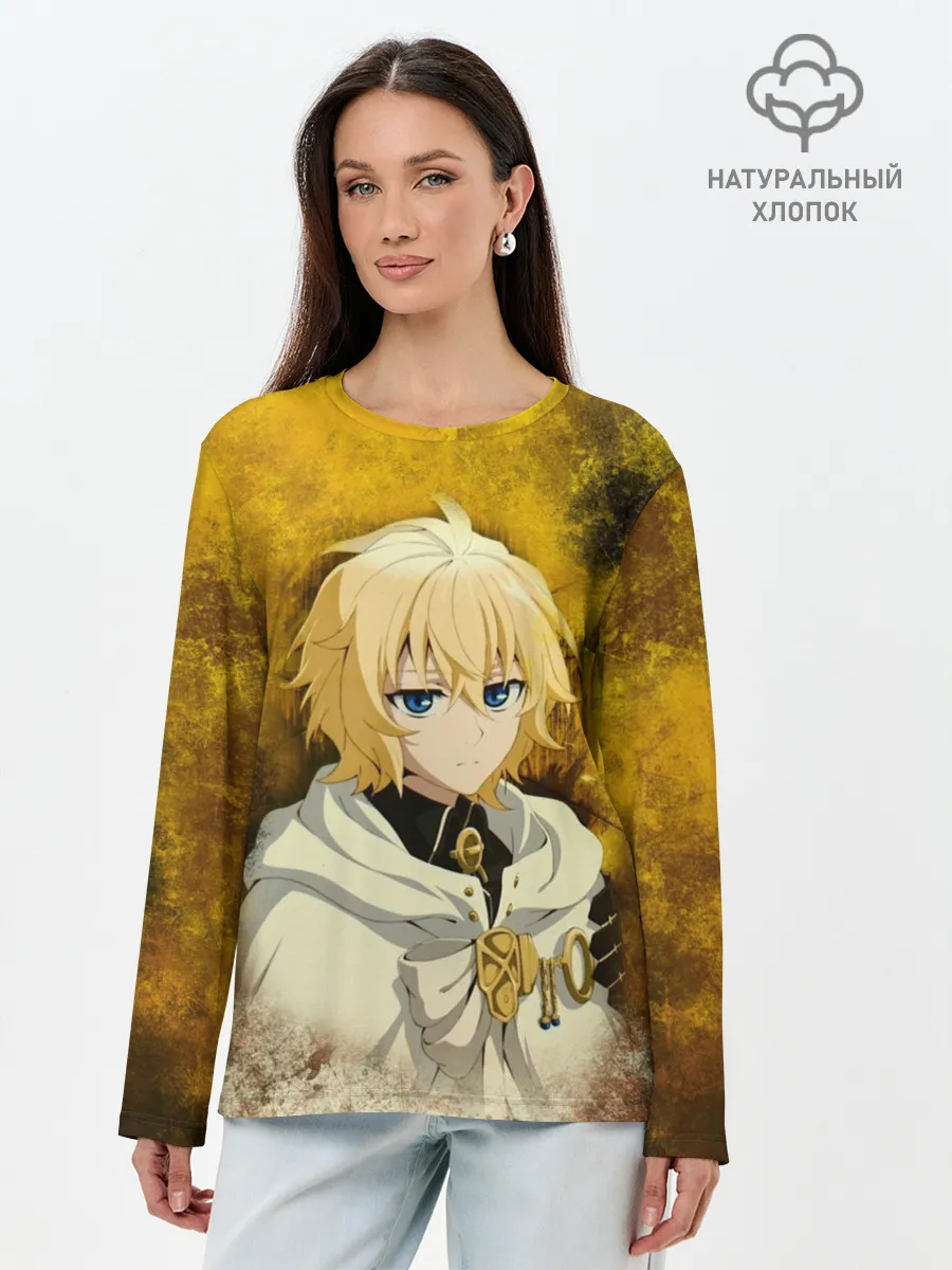 Лонгслив женский. Хлопок / Mikaela Hyakuya