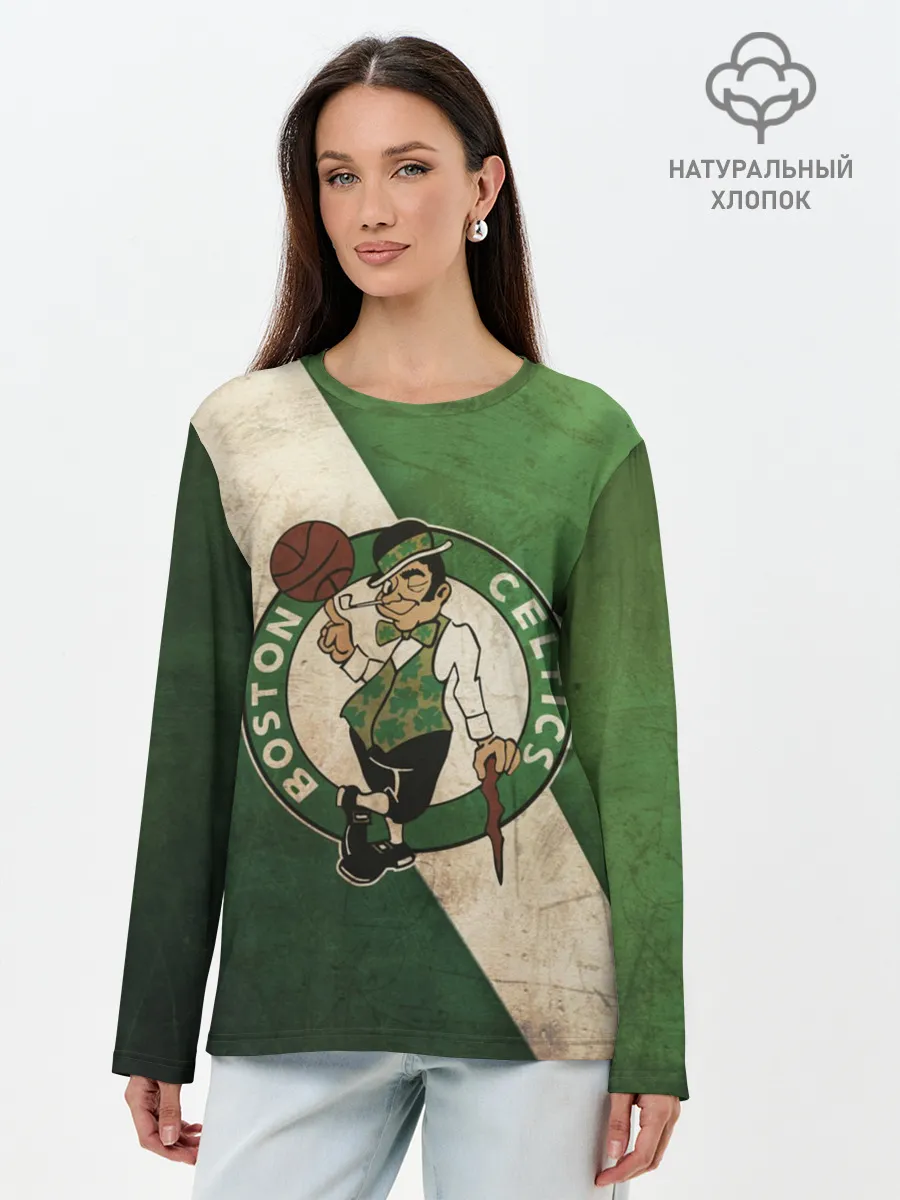 Лонгслив женский. Хлопок / Бостон олд