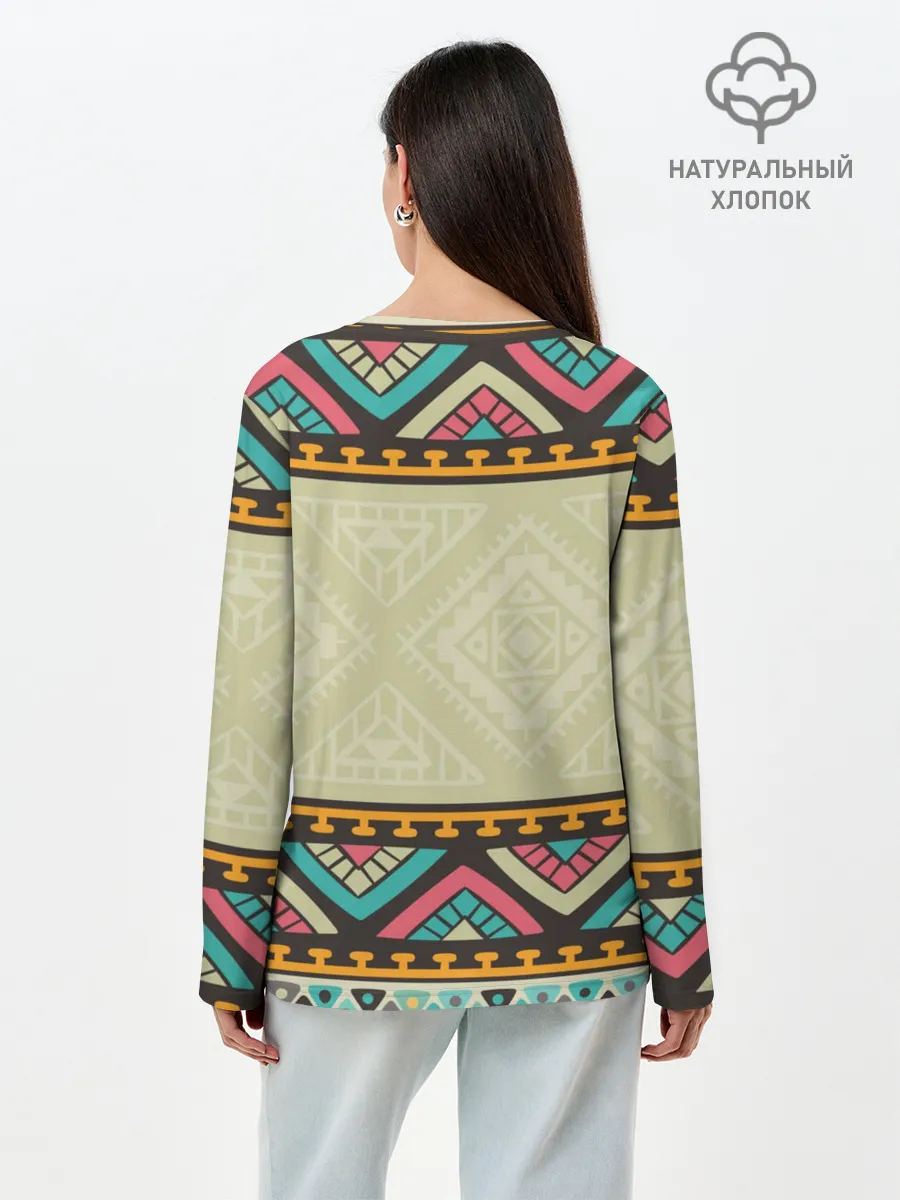 Лонгслив женский. Хлопок / Кот 3