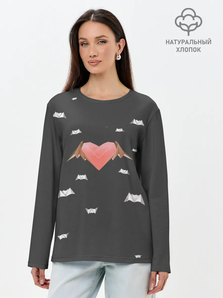 Лонгслив женский. Хлопок / Лизер