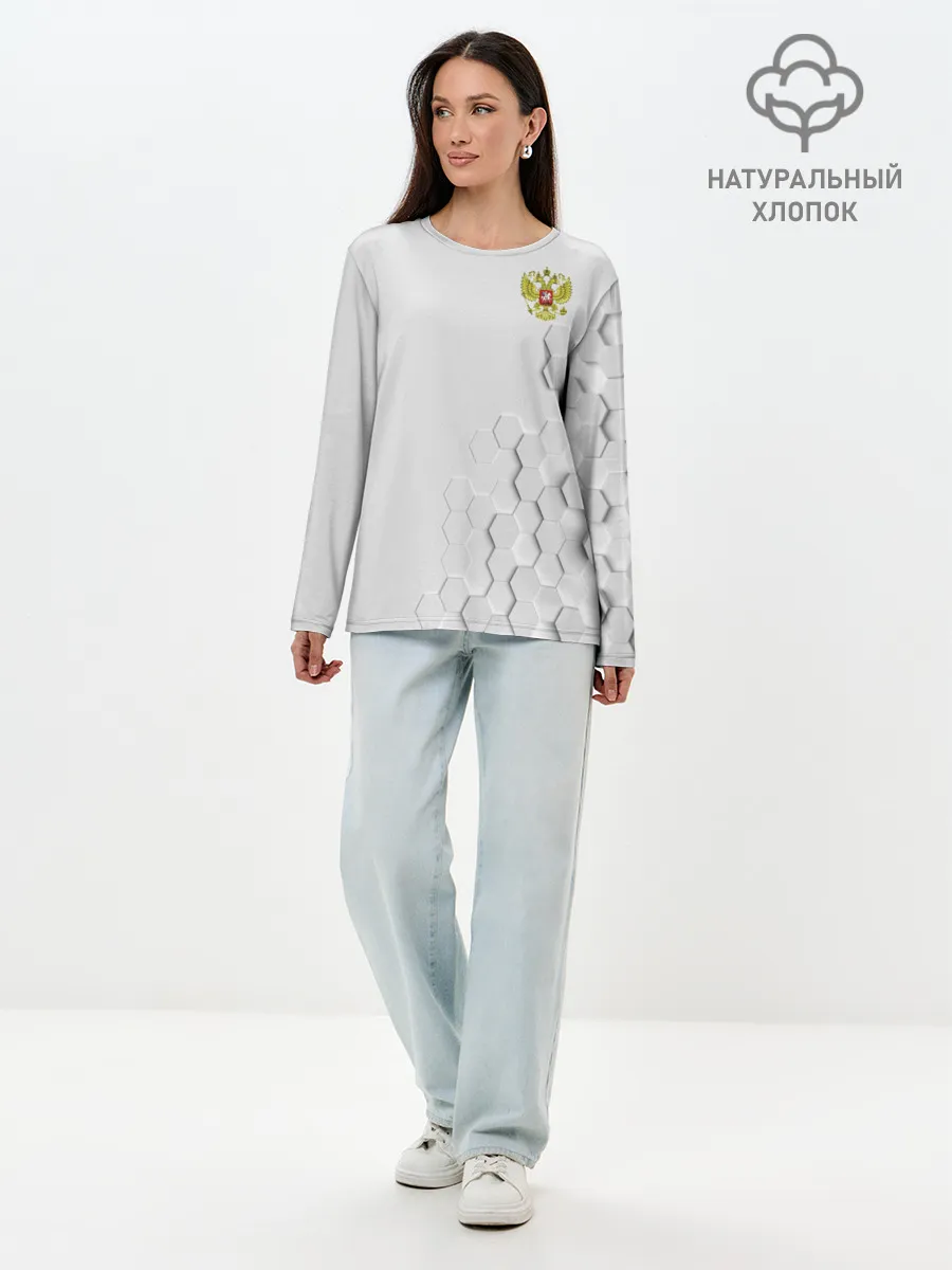 Лонгслив женский. Хлопок / RUSSIA.