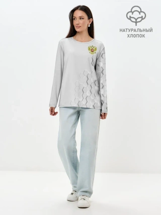 Лонгслив женский. Хлопок / RUSSIA.