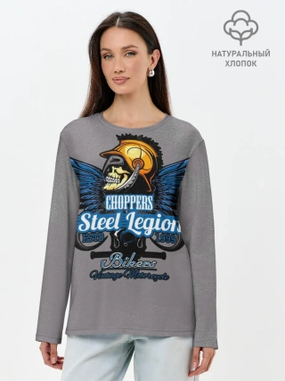 Лонгслив женский. Хлопок / Motors-4