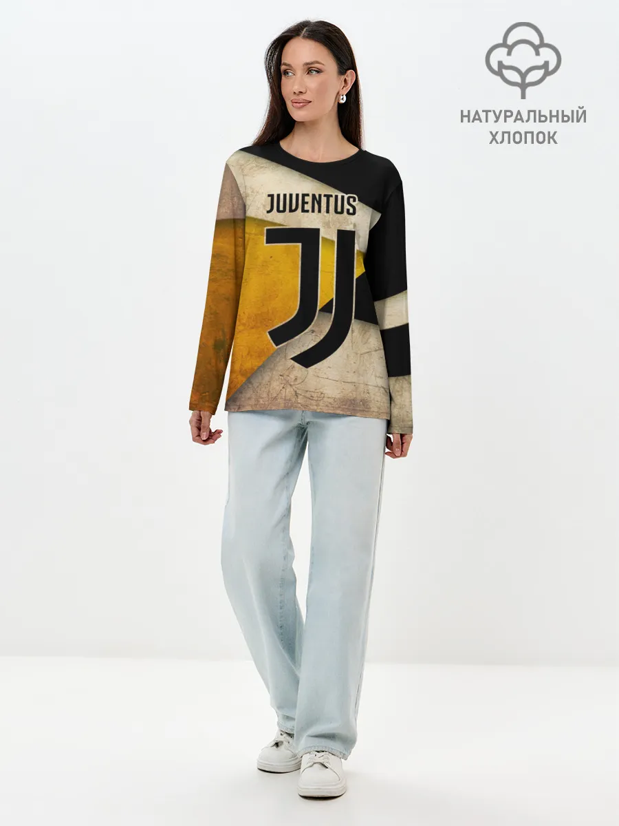 Лонгслив женский. Хлопок / Ювентус олд