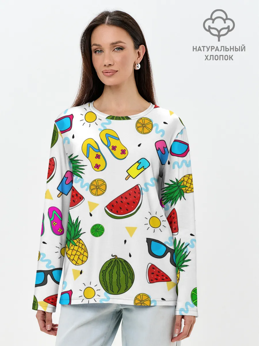 Лонгслив женский. Хлопок / Летняя