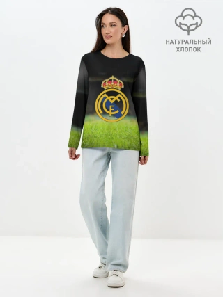Лонгслив женский. Хлопок / REAL MADRID