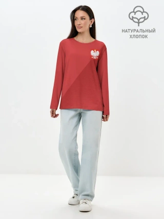 Лонгслив женский. Хлопок / Польша форма гостевая 2018