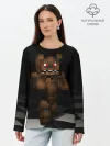 Лонгслив женский. Хлопок / Фредди FNAF в майнкрафт.