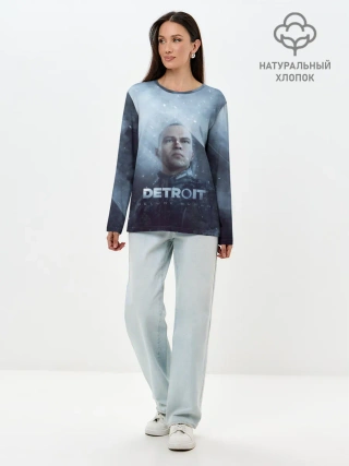 Лонгслив женский. Хлопок / Detroit become human