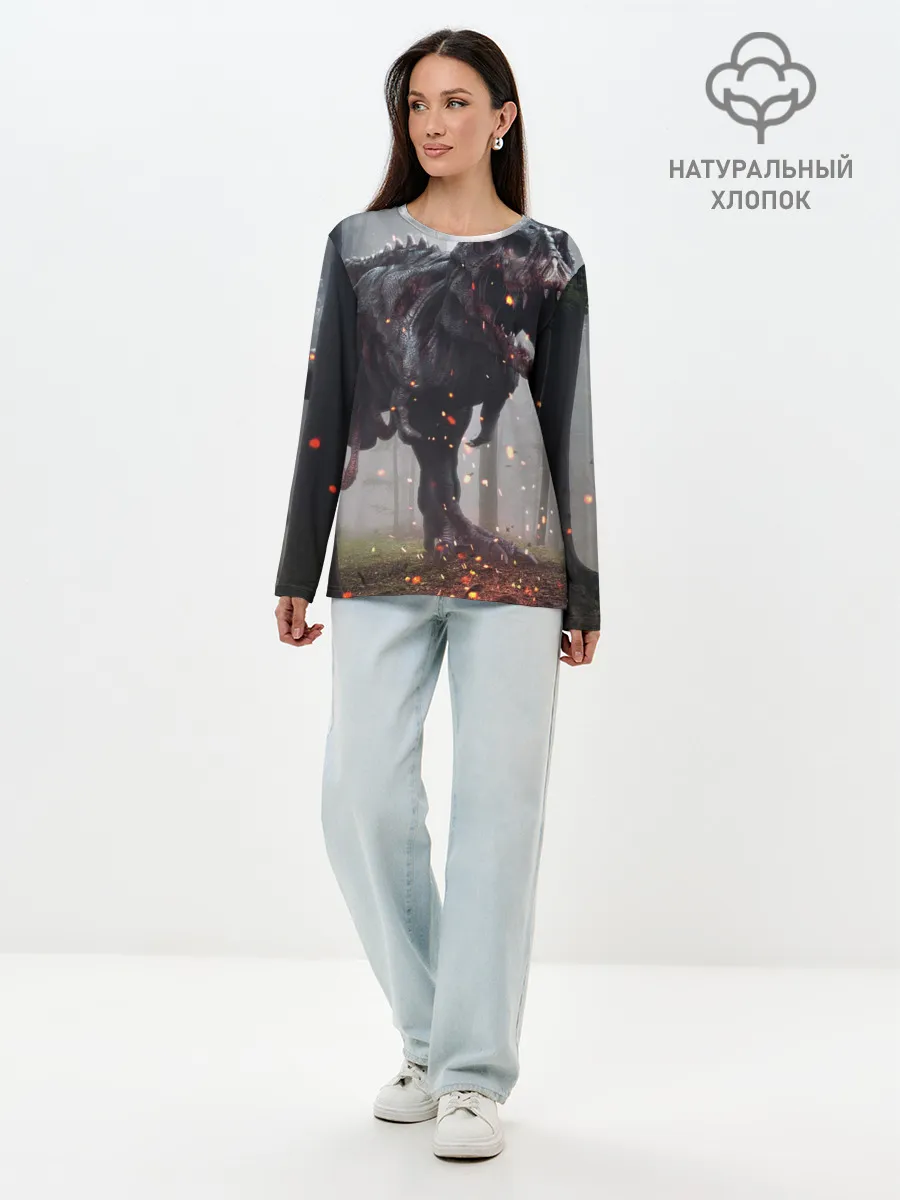 Лонгслив женский. Хлопок / мир юрского периода