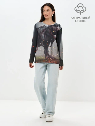 Лонгслив женский. Хлопок / мир юрского периода